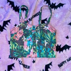 floral crop tank top